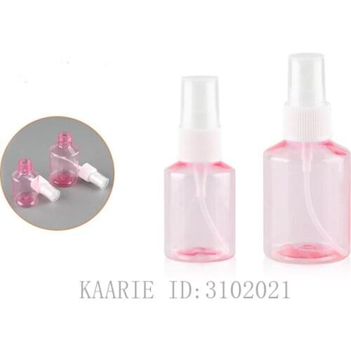 30ml50ml 50/100pcs Empty Travel PET Spray Bottle, DIY Pink Refillable Convenient Mist Container,Clear Portable Cosmetics Package