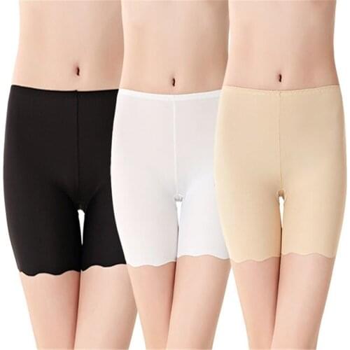 Women Boyshorts Pants Ice Silk Seamless Short Women Five Minutes Black Silk Safety Pants Women Silk Ice Safety Underwear Boxer