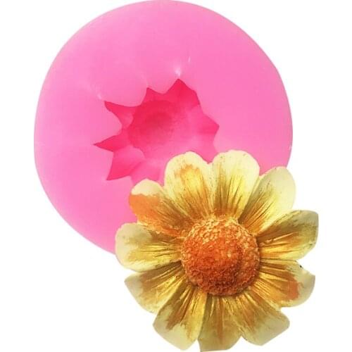 Chrysanthemum flower silicone mold chocolate cake baking tools diy drop gum resin film aromatherapy candle plaster moulds