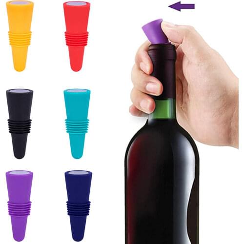 Premium Silicone Wine Beverage Bottle Stopper Leak-proof Champagne Bottle Sealer Stopper Reusable Stainless Steel Bottom Stopper