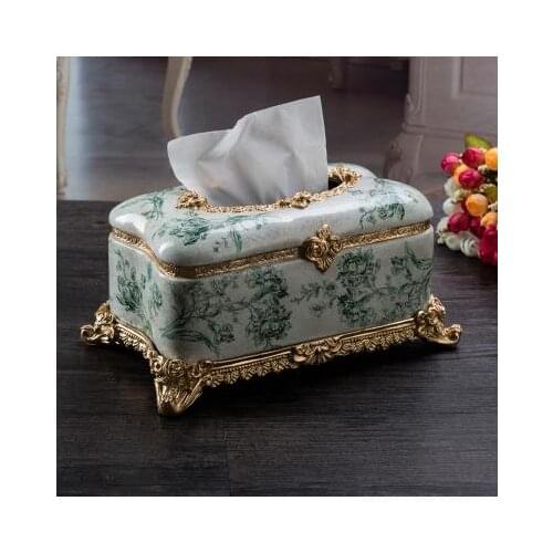 Home desktop office decoration, beautiful resin tissue box