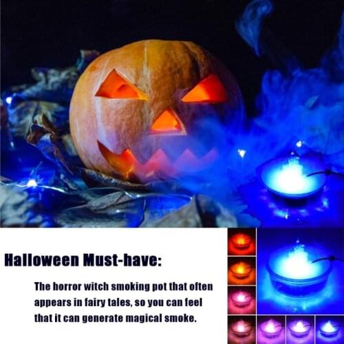 Halloween Mist Maker Holiday DIY Decorations Fogger Water Fountain Fog Machine Color Changing Party Prop Halloween Smoke Machine