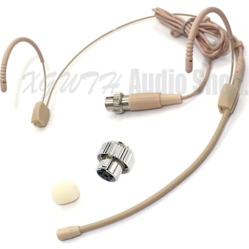 Xgwth Omnidirectional Condenser Head Wearing Headset Microphone Connector Mini XLR 4PIN Lock For Mipro Wireless