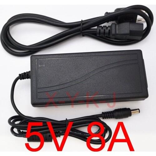 High quality IC solutions 50PCS DC 5V 8A Switch power supply, 40W LED power adapter,EU, US ,UK ,AU Plug Free shipping
