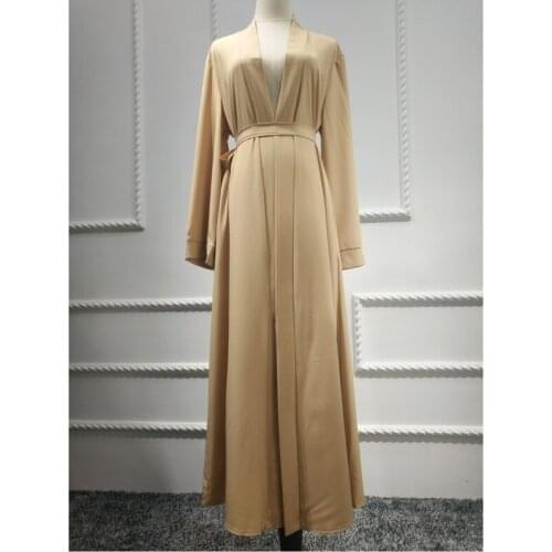 Dubai Robe Solid Turkish Abaya Women Dress Cardigan Simple Clean Color Loose Trend Dresses Classic Temperament Female Robe Skirt