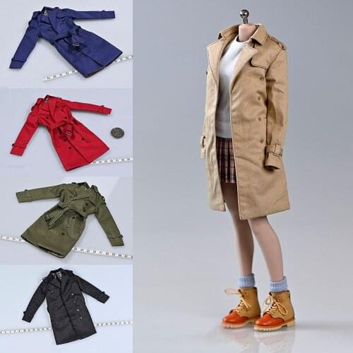 1/6 Scale Female Figure Accessory Trench Coat Windcoat Outerwear Long Jacket Overcoat for 12 Inches Action Figure Body