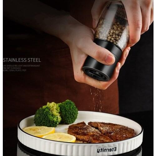 1Pcs Portable Pepper Grinder Frosted Glass Bottle Body Spice Salt Shaker Grinder Utensils Kitchen Cooking BBQ Tool For Spice