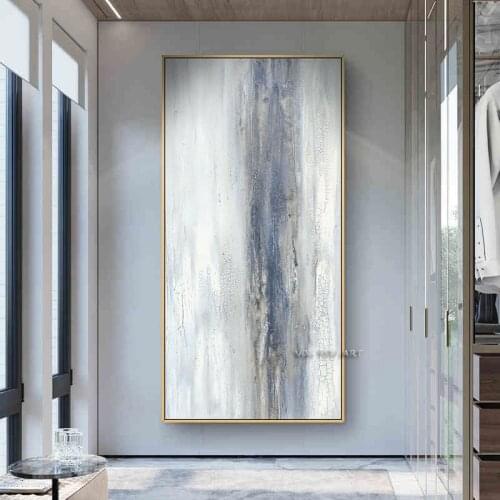 100% Hand painted Abstract Black and white oil painting texture Wall Art Picture Canvas Painting for Living Room Home Decor Art