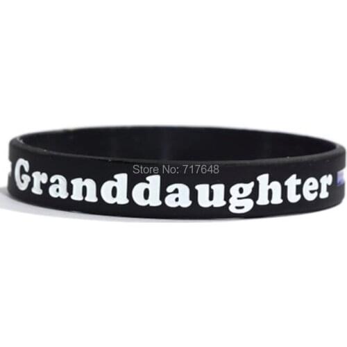 100pcs GRANDDAUGHTER Thin Blue Line wristband silicone bracelets free shipping by ePacket A