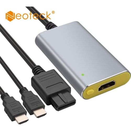 Neoteck N64/SNES/SFC/NGC to HDMI Adapter Supports 2X Line-Doubling Adapter Support NTSC-J PAL NTSC for Nintendo N64/SNES/SFC/NGC