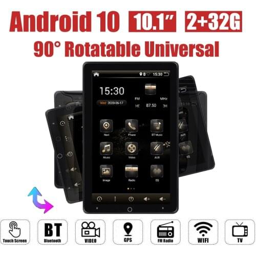 2 Din 10.1 Inch 90° Rotating Big Screen Android Car Radio Thin USB Multi Languages WIFI GPS Antenna Bluetooth Navigation Iphone