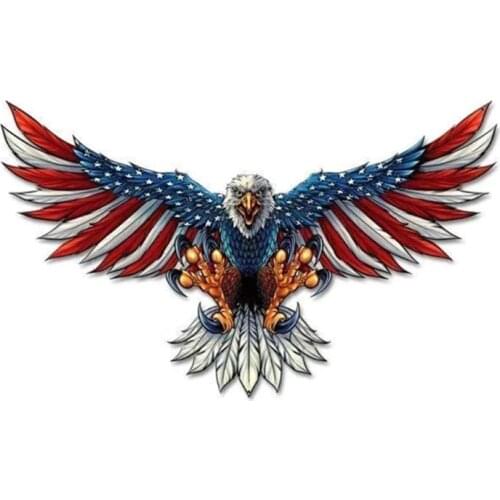 Car Decal Flying Hawk Car USA Eagle Flag Sticker Decals Tape K0AF