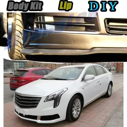 Car Bumper Lip Front Spoiler Skirt Deflector For Cadillac XTS 2012~2019 Tune Car Modified Body Kit VIP Hella Flush Lips