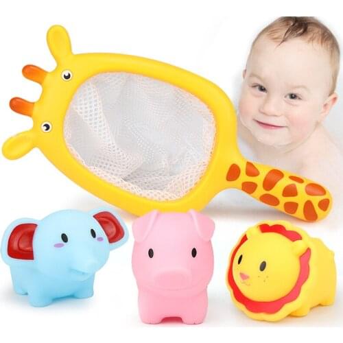 Baby Bath Network Bag Pick up Fish Toys Bathtub Fishing Set Bathroom Play Water Fishing Toys Swimming Floating Rubber Fish Toys