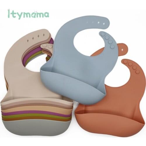 Baby Bibs Silicone Waterproof Breastplate Baby Feeding Solid Cloth Bandana Infant Drooling Scarf Aprons Baby Stuff For Newborns