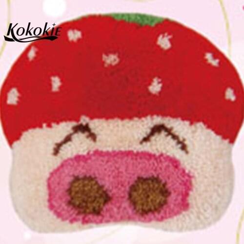 Diy carpet latch hook kit rug pig printing floor mat handwerken knooppakket carpet set handicraft accessories for tapestry kits