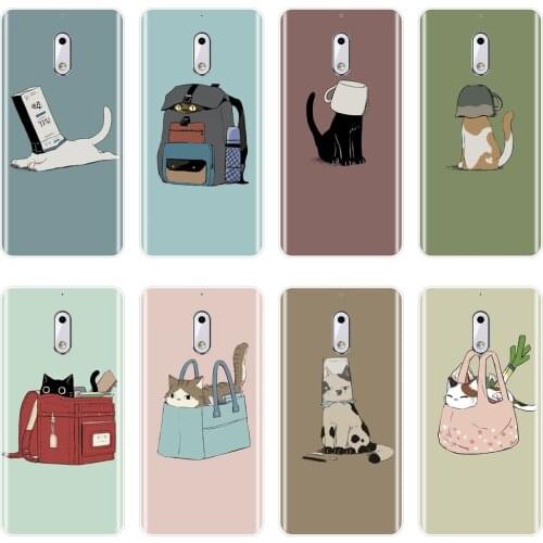 For Nokia2 Nokia3 Nokia5 Nokia6 Nokia 7 Plus X6 X71 Case Silicone Kawaii Cat Back Cover For Nokia 9 8 6 5 3 2 1 Plus Phone Case