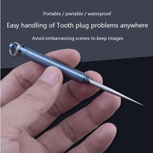 Outdoor Edc Toothpick Portable Multifunctional Keychain Bottle Fruit Fork Camping Tool Toothpick Tube Stronger Than Dental Floss