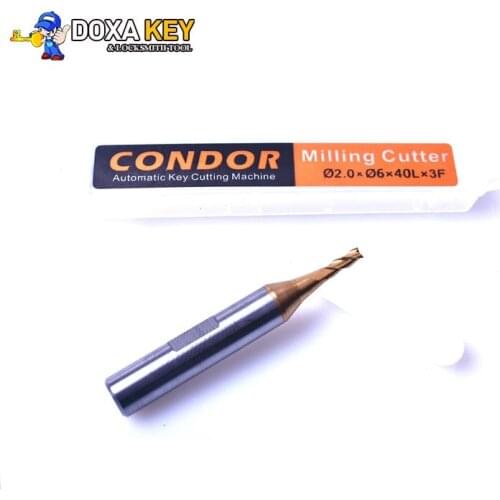 Carbide 2.0mm Milling Cutter 2.0*6*40 For IKEYCUTTER CONDOR XC-007 XC-002 and Condor XC-MINI Plus Key Cutting Machine