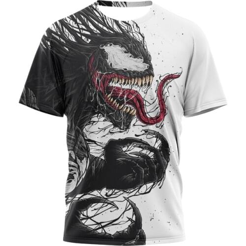Marvel Men Clothes 2021 New Men/Women Summer Venom Print Men Short Sleeve T-shirt 3D Print Casual Tshirts Tops Streetwear