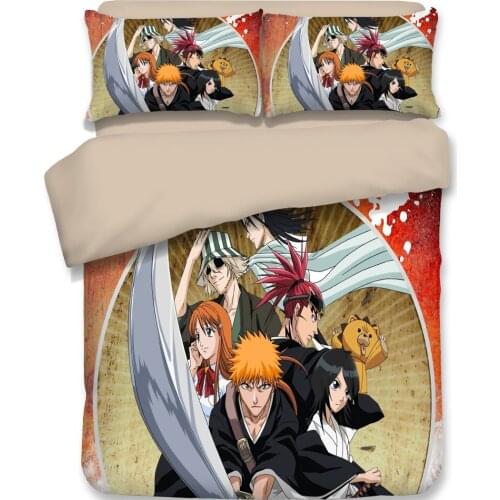 Anime Bleach Duvet Cover Set Comforter Bedding Sets Luxury Manga 3pc Set with 1 Duvet Cover and 2 Pillowcases Anime Cosplay