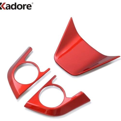 For Toyota RAV4 RAV 4 2019 2020 2021 ABS Red Steering Wheel Panel Cover Trim Decoration Frame Car Interior Accessories 3pcs