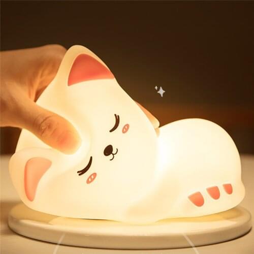 Creative Cartoon Night Lamp Decorative Light Soft Silicone LED Night Light For Children Baby Kids USB Rechargeable Warm Light