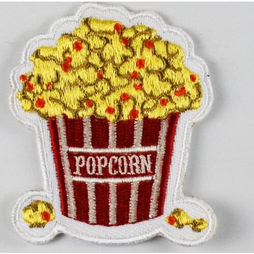 Popcorn Food mini Patch Embroidery Badge cartoon applique iron on patches for Jeans Bag Cap T-shirt Clothes Sewing Decoration