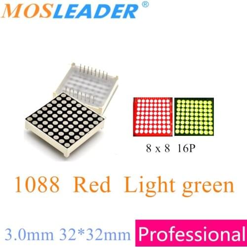 Mosleader 100pcs Red Light green 8x8 1088 8*8 Led Lattice dot array Dot Matrix Display LED Display Module 3.0mm 32*32mm