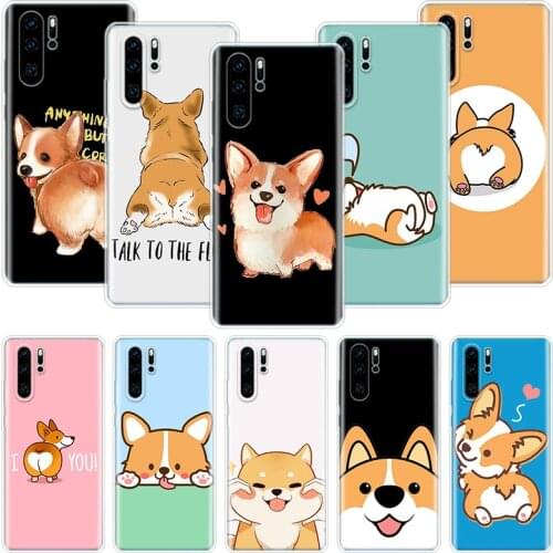Cartoon Corgi Super Cute Dog Phone Case For Huawei Honor 10 9 20 9X 8A 8X 8S 7A 7X Lite Pro 10i 20i Y5 Y6 Y7 Y9 2019 Cover Coque