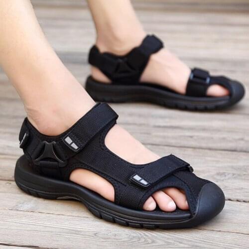 Mens Boys Unisex Closed Toe Hiking Walking Travel Sandals Summer Beach Shoes Breathable Cool Plus Size Black New 2021
