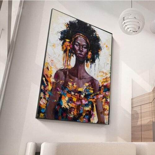 MUTU Wall Art Portrait Oil Painting Of African Woman Canvas Painting Posters And Prints Modern Home Decor Pictures On Canvas