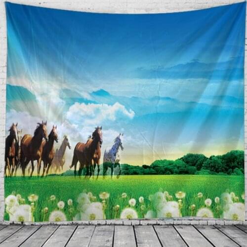 Gallop Print Wall Tapestry Hanging Flower Psychedelic Tapestry Wall Hanging Decor Halloween Deco