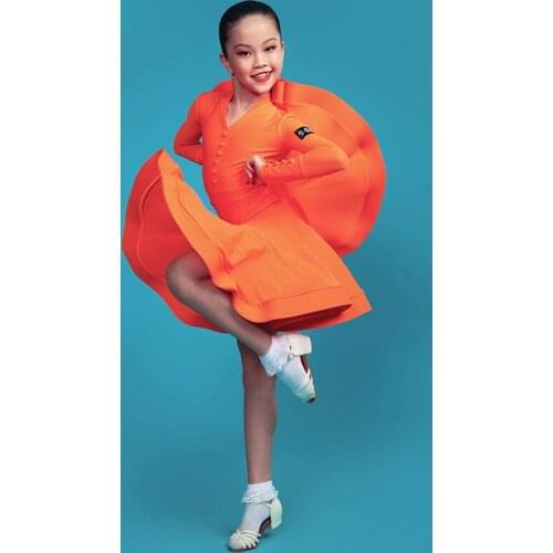 2020 New Latin Dance Dress For Girls Long Sleeve Practice Clothes Latin Rumba Cha-Cha Samba Latin Performance Clothes DN6613
