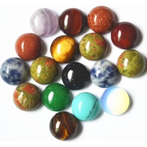 Wholesale 2020 hot selling agats unakite Malachite Tiger Eye natural stone round cabochons 10mm*10mm*5mm 50pcs/lots freeshipping