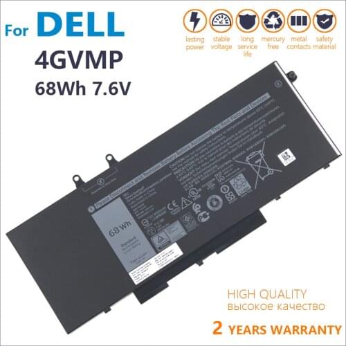 Genuine new 4GVMP Laptop Battery 7.6V 68Wh For DELL Latitude 5500, Precision 3540 , X77XY 8500mAh original batteria+track code