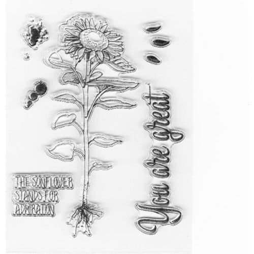 Sunflower Stamps Transparent Silicone Rubber Flower Background Stamps Card Art Paper Craft Supplies