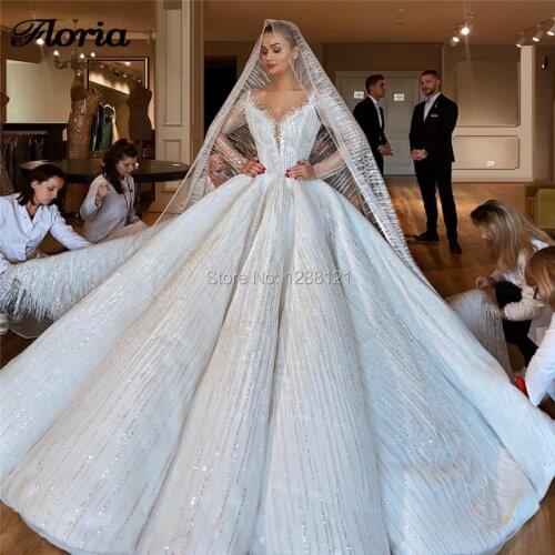 Saudi Arabia Customize Rhinestone Puffy Wedding Bride Dresses Kaftans Turkish Handmade Beading Bridal Gowns Robe De Mariee 2020