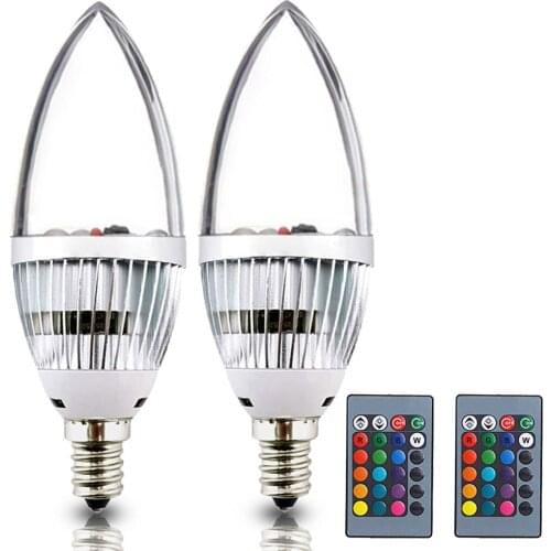Colourful E14 E12 LED Light Bulb RGB Mood LED Lighting C35 B10 Candle Lights Small Edison Screw Base Candelabra Night Light