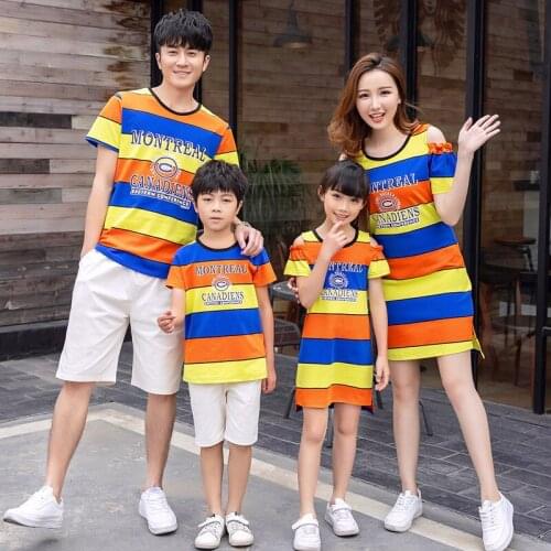 Family Matching Outfits Striped Family Clothing Mom/Mother and Daughter Clothes Father and Son Clothes Family Clothing Sets