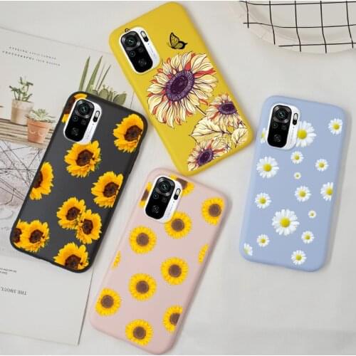 Sunflower Daisy TPU Case For Xiaomi Redmi Note 10S Note 10 9 Pro S 9S Redmi 9 9A 9C 9T Xiomi Mi 11 Lite Case Back Cover Silicone