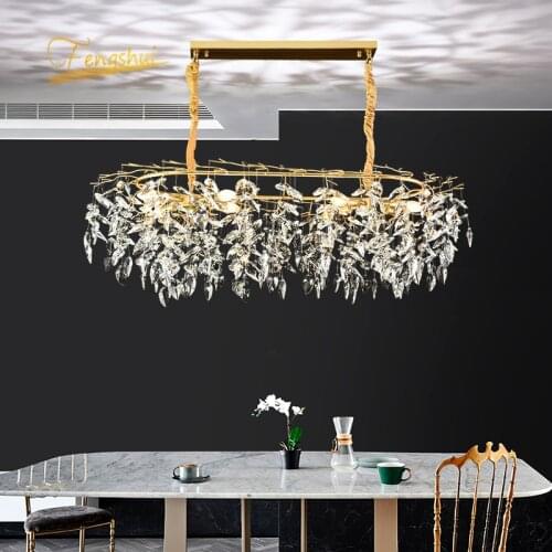 Nordic Loft Chandelier Lighting Crystal Luxury Hanging Lamp Modern Creative Home Decor Chandelier for Living Room Crystal Light
