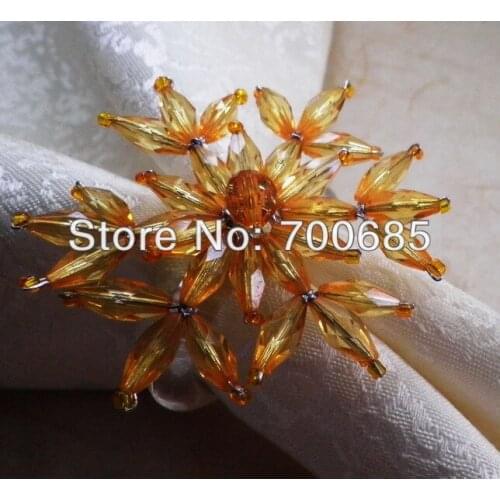 Snowflake napkin rings beaded wedding