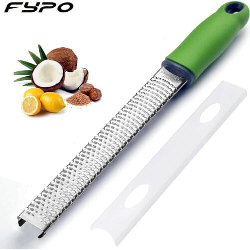 Cheese Grater & Lemon Zester with Protect Cover - Stainless Steel Kitchen Grater Slicer with Non-Slip Handle, Dishwasher Safe