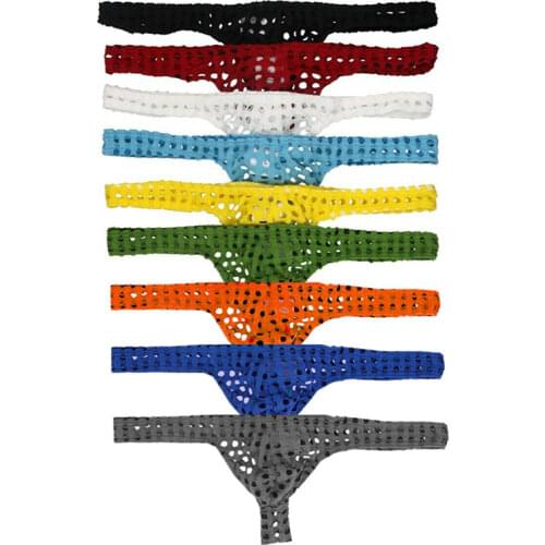 YUFEIDA Sexy Men Underwear G-Strings Thongs Hollow Out Transparent Hot Erotic Mens Thongs Homme Slip Sexy Male Gay Sissy Panties