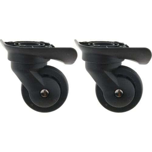 2pcs Luggage Mute Wheel Universal 360 Degree Swivel Casters Black A52-Size L