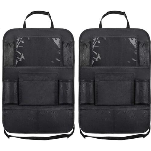 2pcs Universal Seat Back Organizer car seat anti-kick storage bags Car Seat Back Protectors Car Tablet Holder Storage Organizer