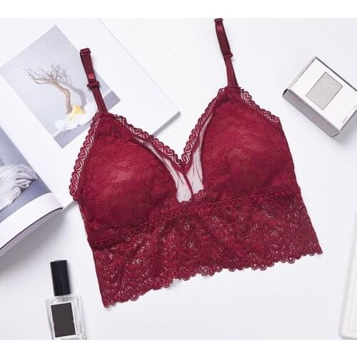 Womens Mesh Tube Tops Sexy Padded Tank Crop Top Heart-shaped Lace Bra Underwear