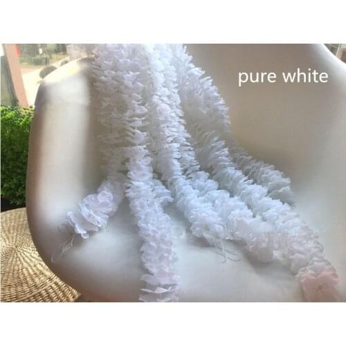 1 meter long Elegant Handing Orchid Silk Flower Vine White Wisteria Garland Ornament for Festival Wedding Garden Decoration
