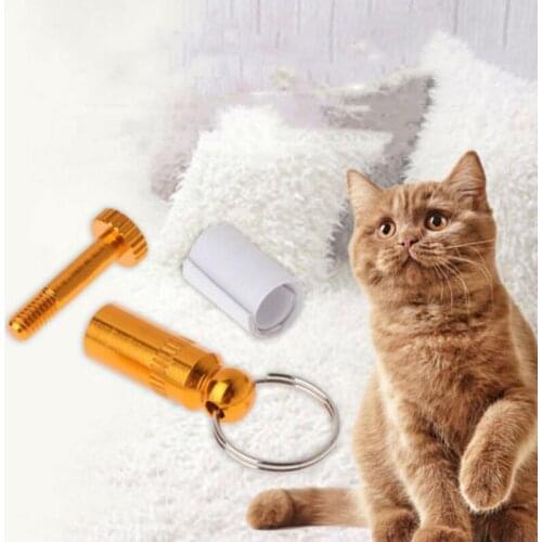 1pcs Anti-Lost Pet Dog Cat ID Name Address MINI Label Tag Storage Barrel Tube Pet Kitten Identity Card ID Tags Promotion